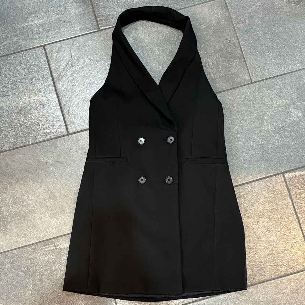 Elegant Black Halter Dress